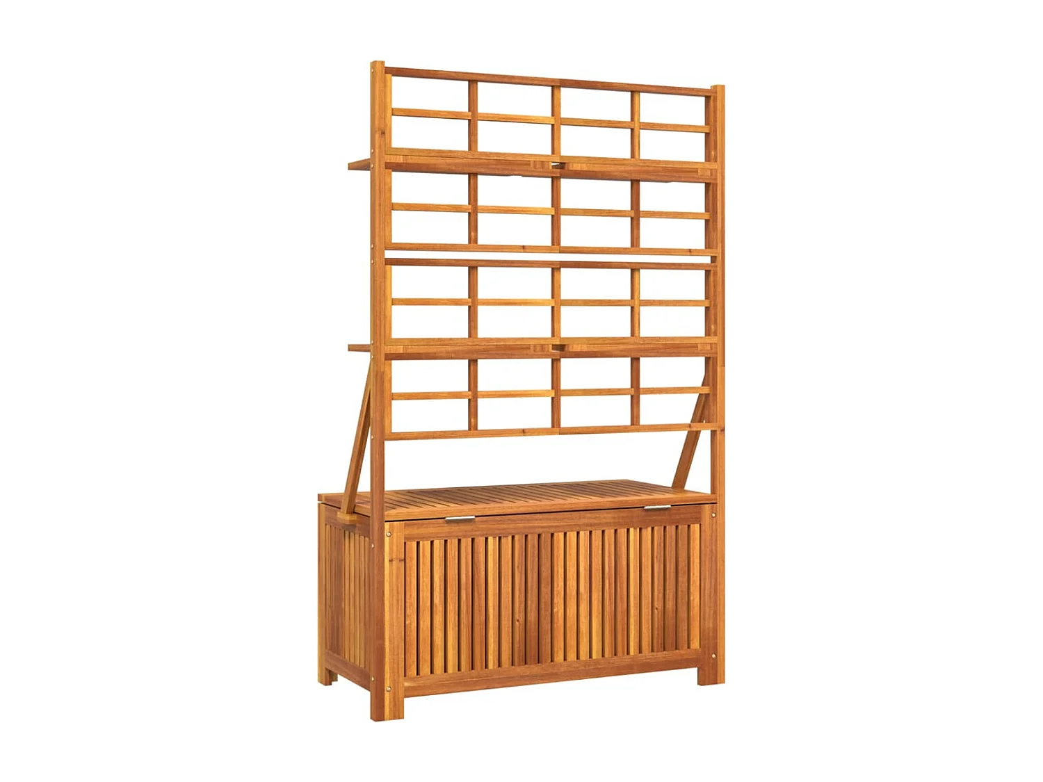 Caja de almacenamiento con enrejado 99x50x160 cm Acacia maciza