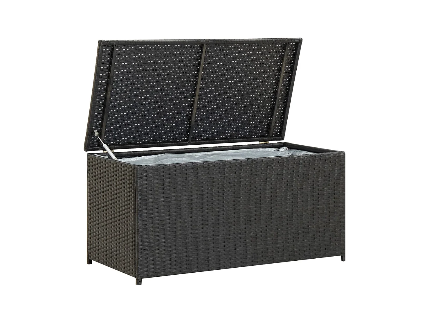 Boîte de rangement de jardin résine tressée 100x50x50 cm noir