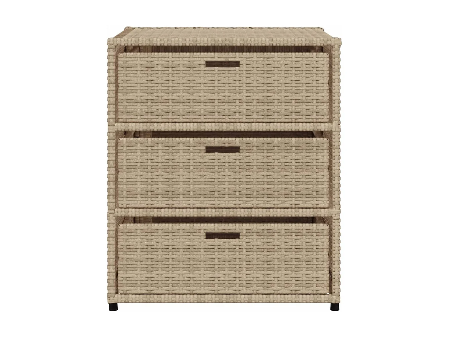 Armoire de rangement de jardin beige 55x59x69 cm résine tressée