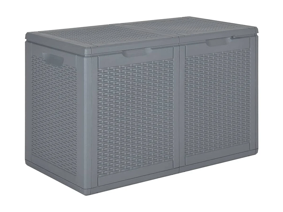 Baule da giardino in rattan grigio PP 180 L