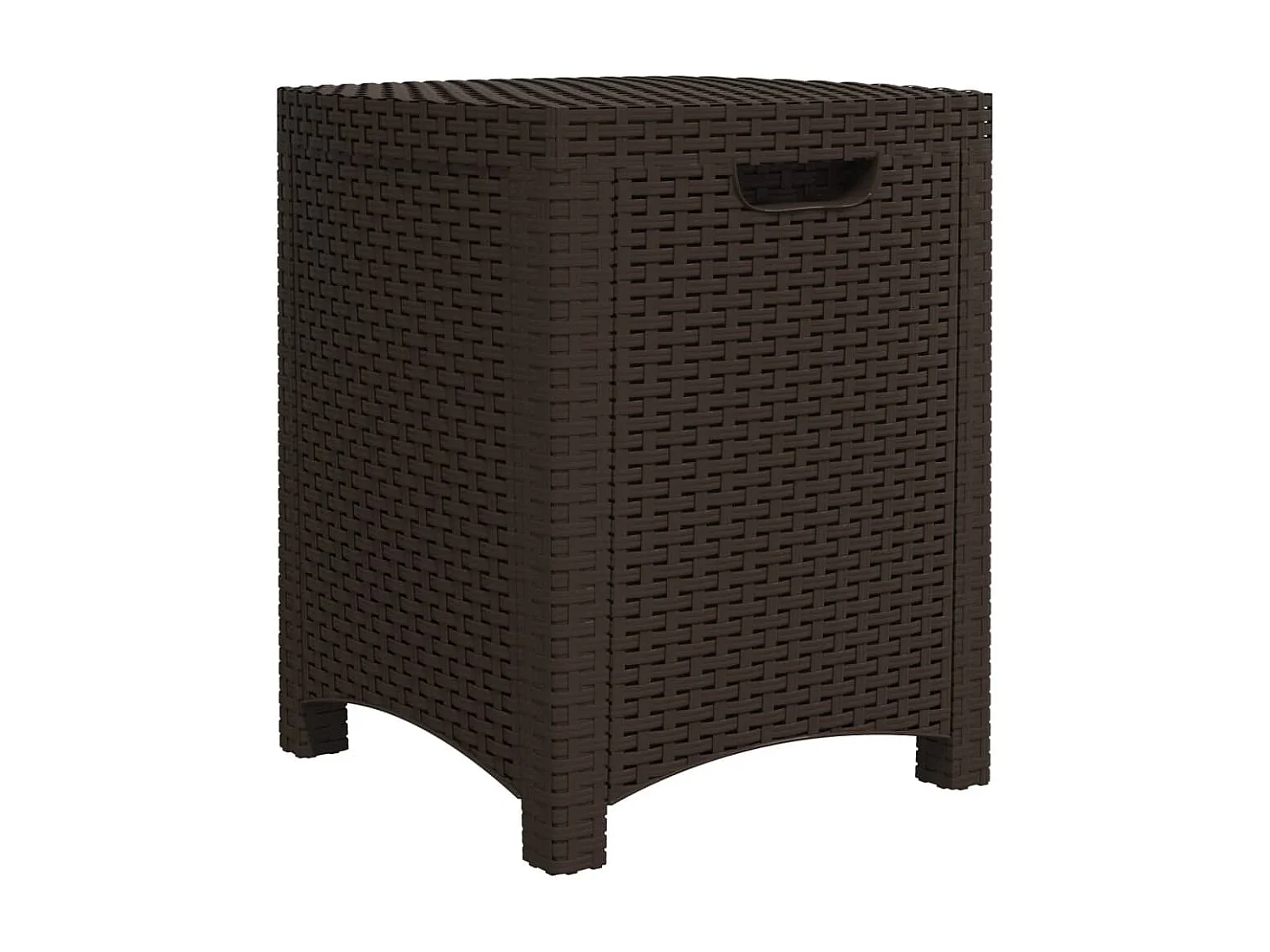 Baule da giardino 39x39x46 cm PP Rattan Marrone