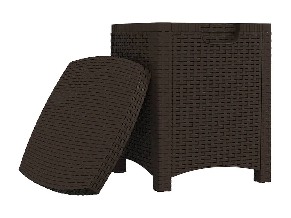 Baule da giardino 39x39x46 cm PP Rattan Marrone