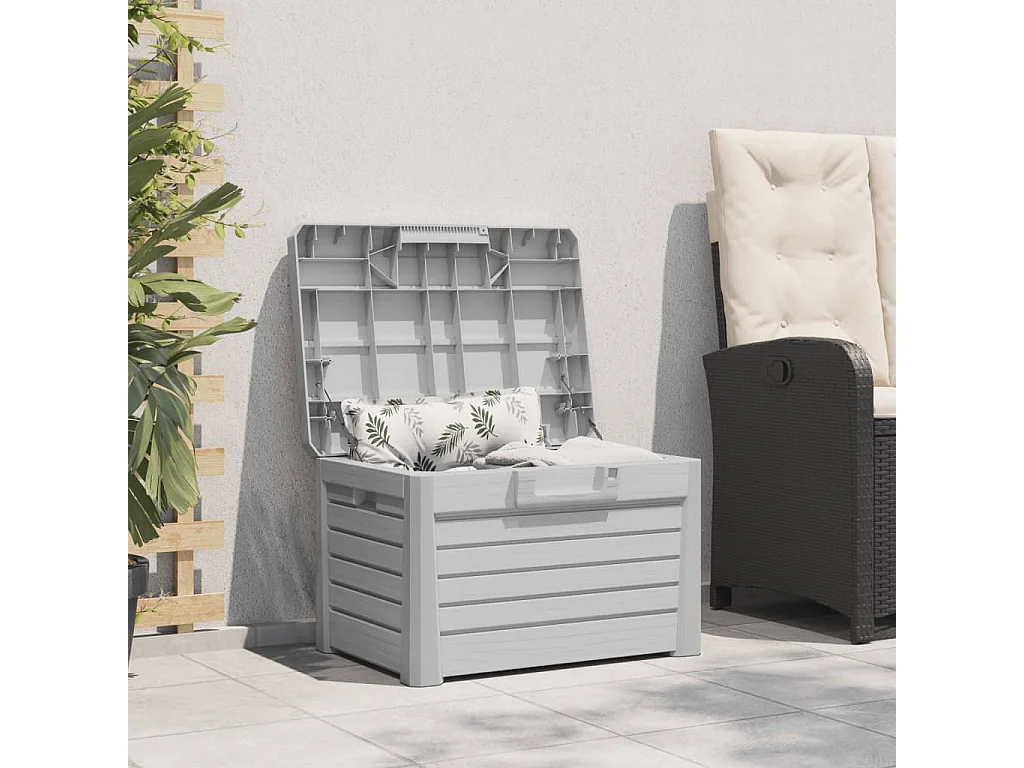 Contenitore per cuscini da esterno grigio 73x50,5x46,5 cm in polipropilene