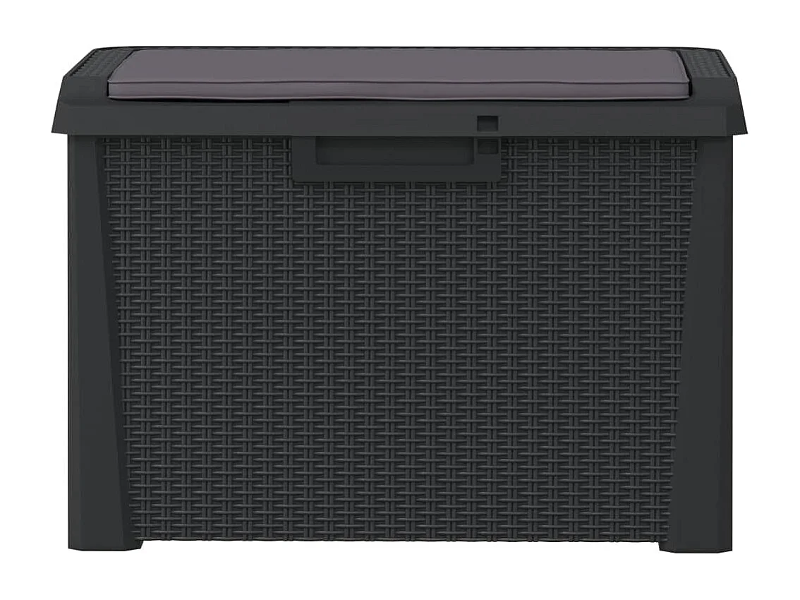 Almofada de assento para caixa de armazenamento de jardim antracite 125 L PP