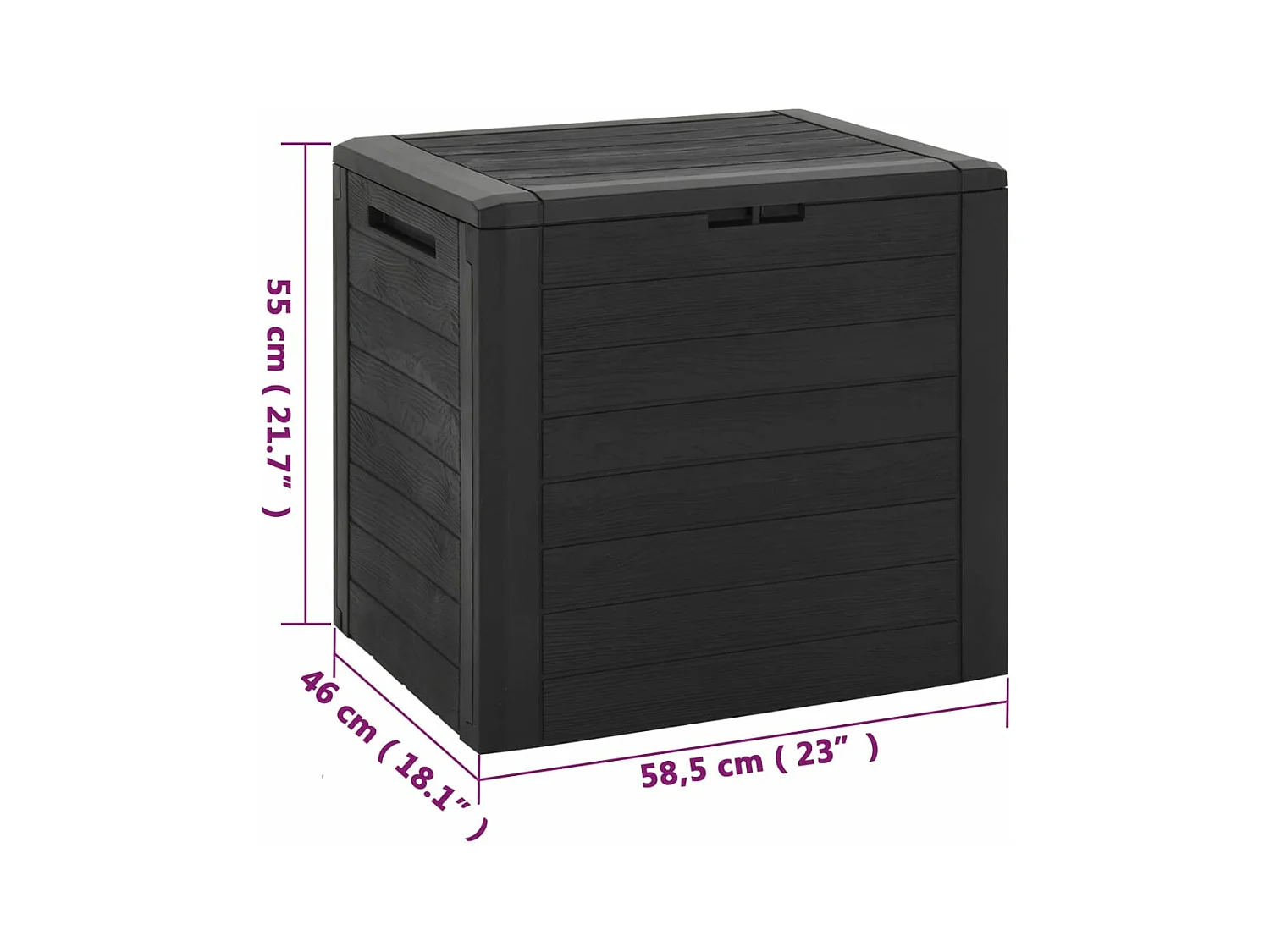 Boîte de stockage de jardin Marron 58,5x46x55 cm Polypropylène