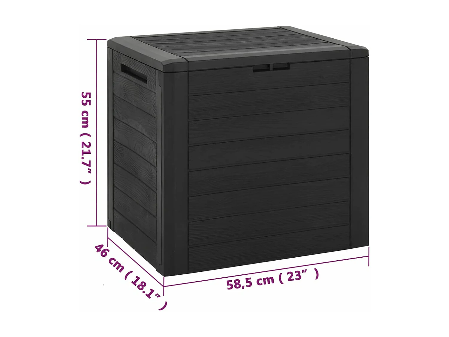 Boîte de stockage de jardin Marron 58,5x46x55 cm Polypropylène