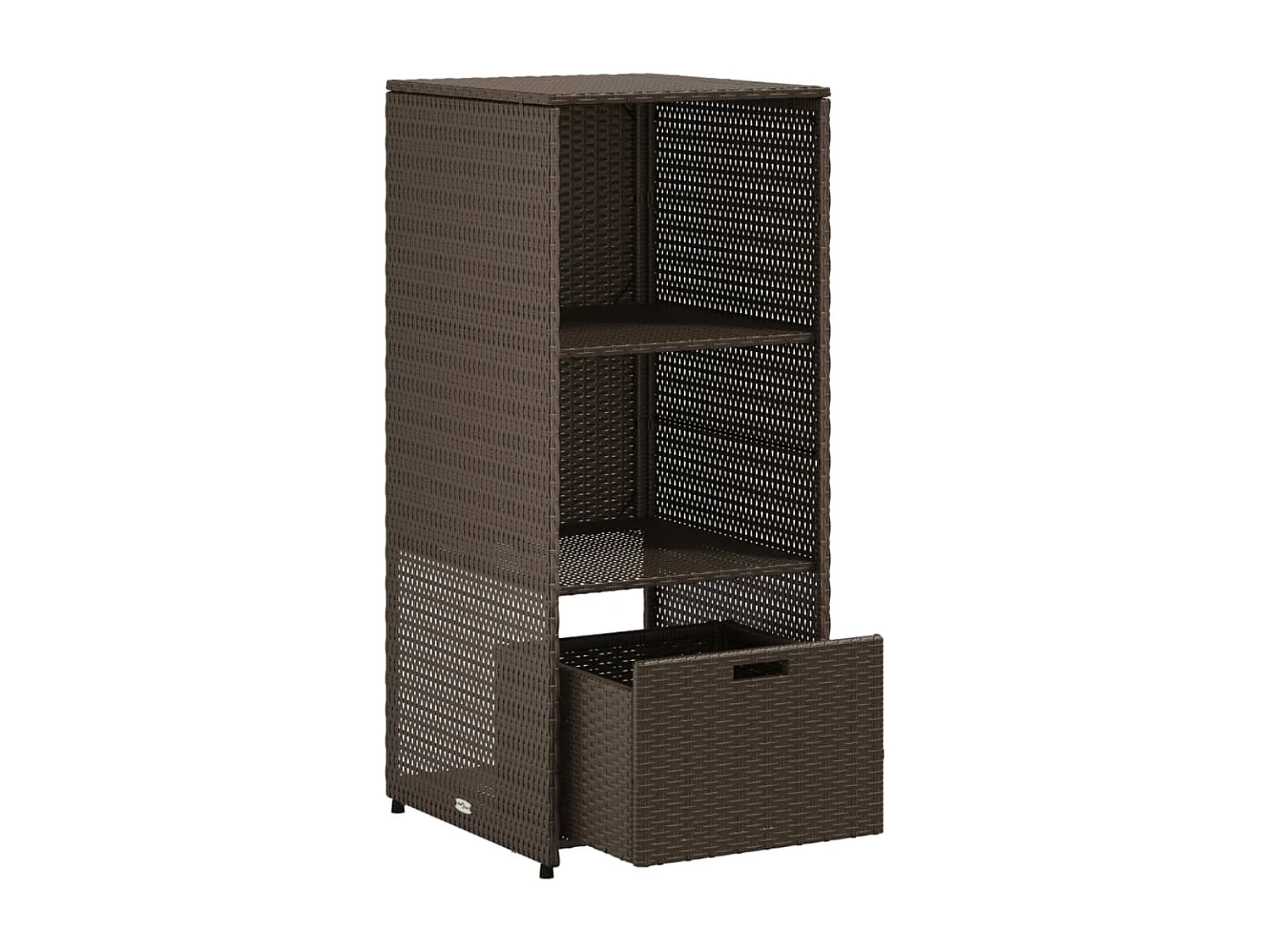 Mobile da giardino marrone 50x55x115 cm in resina intrecciata