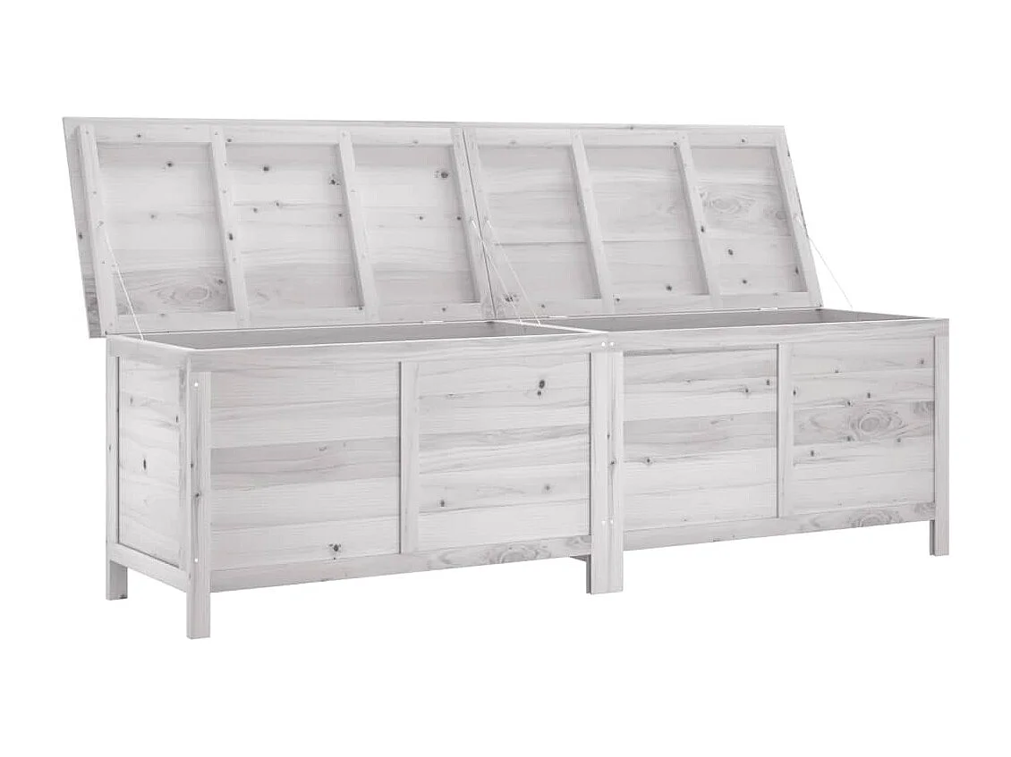 Caja de almacenamiento de jardín blanca de madera maciza de abeto