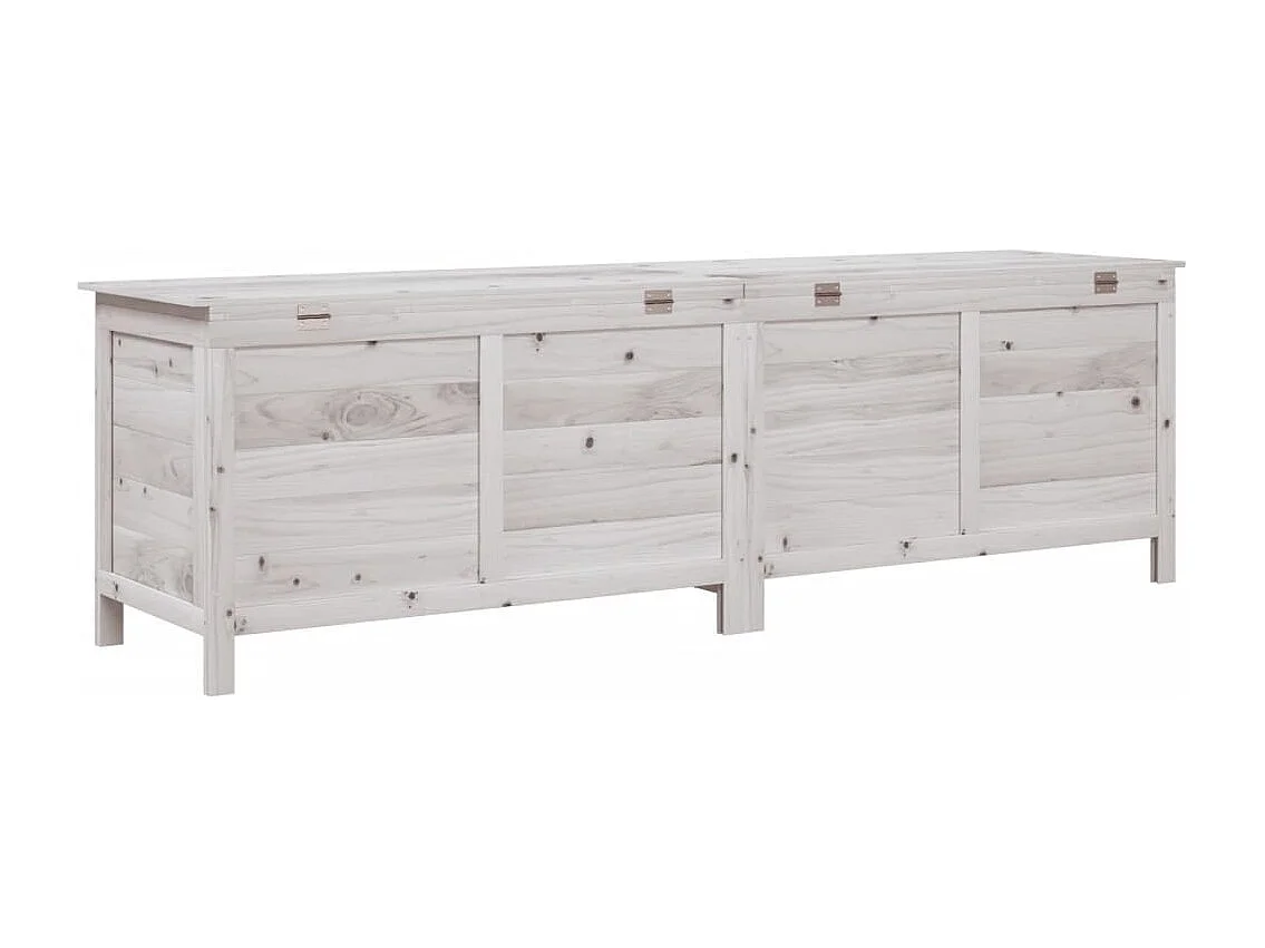 Caja de almacenamiento de jardín blanca de madera maciza de abeto