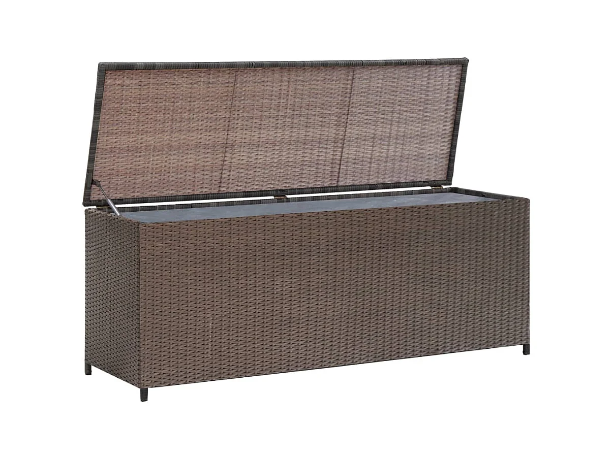 Boîte de rangement de jardin marron 120x50x60 cm résine tressée