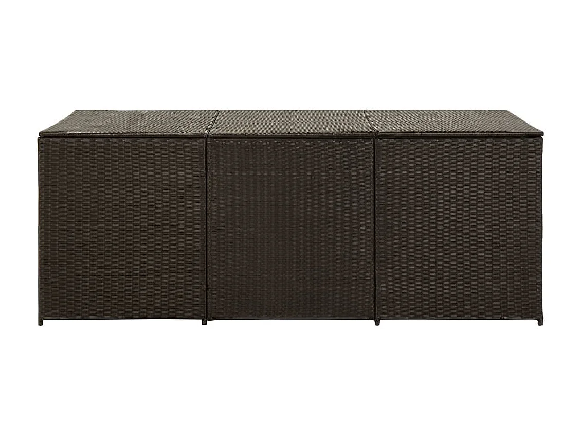 Boîte de rangement de jardin résine tressée 180x90x70 cm marron