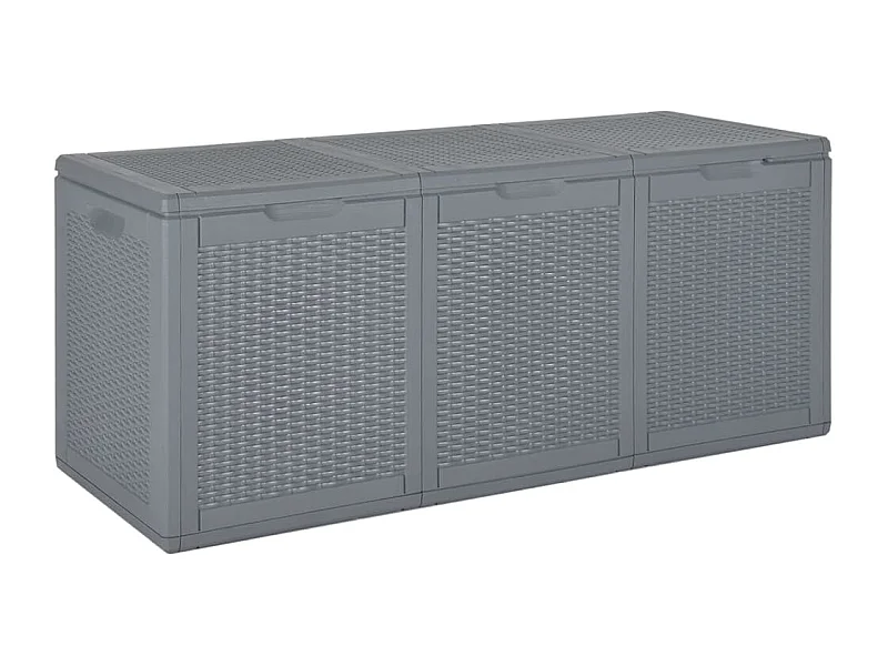 Baule da giardino in rattan grigio PP 270 L