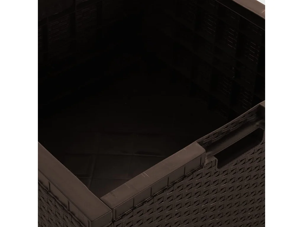 Boîte de rangement de jardin 60x54x41 cm Rotin PP Marron