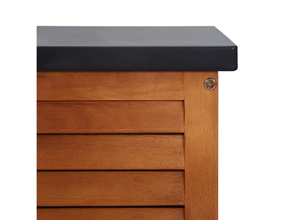 Boîte de rangement de jardin 150x50x55 cm Eucalyptus solide