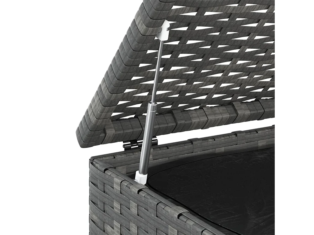 Boîte à coussins de jardin Résine tressée 100x97,5x104 cm Gris