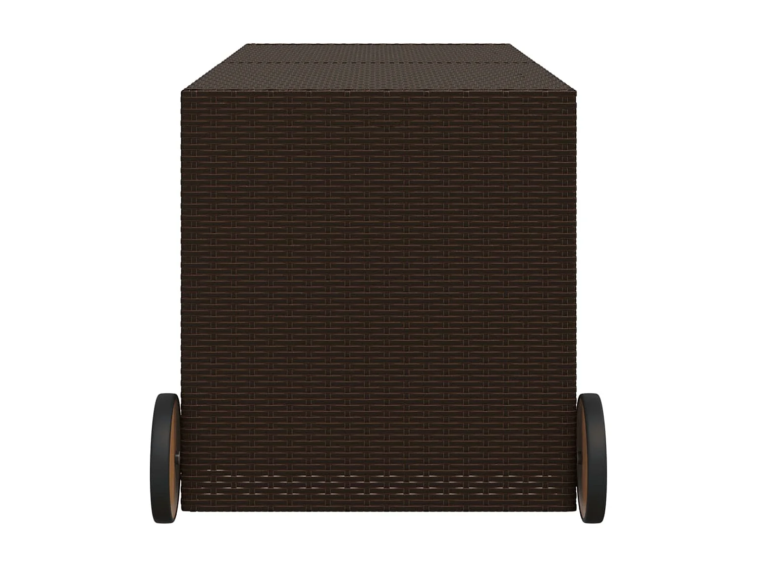 Boîte de rangement de jardin et roues marron 283L poly rotin