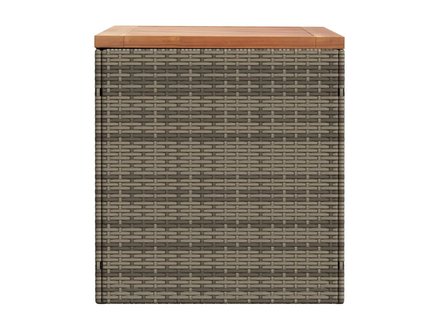 Baule da giardino grigio in resina intrecciata in legno di acacia