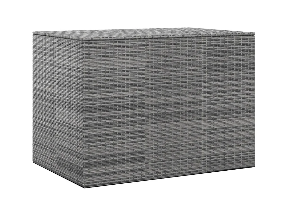 Gartenkissenbox aus gewebtem Harz, 145 x 100 x 103 cm, Grau