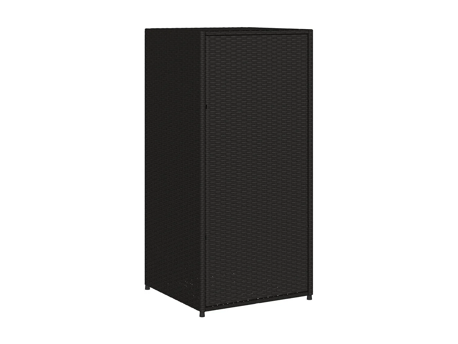 Armário de armazenamento de jardim preto 55x55x111 cm resina tecida