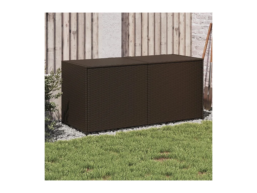Braune Garten-Aufbewahrungsbox 283L aus geflochtenem Harz