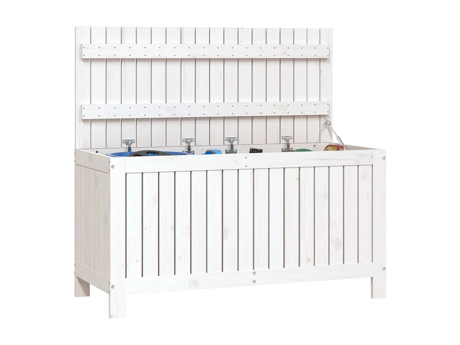 Garten-Aufbewahrungsbox Weiß 115x49x60 cm Kiefernholz
