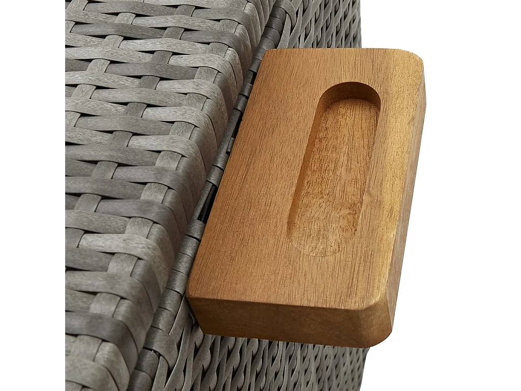 Boîte de rangement de jardin gris clair 120x65x61 cm rotin