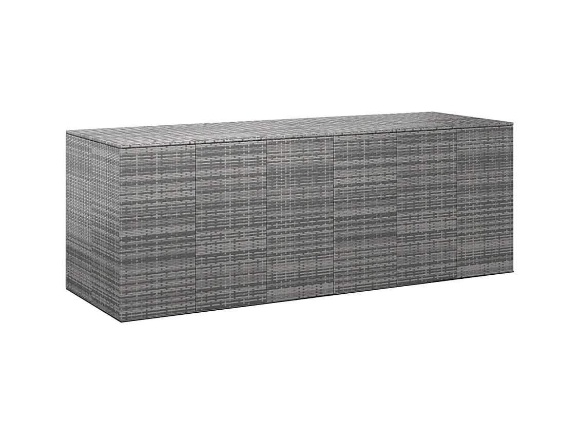 Boîte à coussins de jardin Résine tressée 291x100,5x104 cm Gris