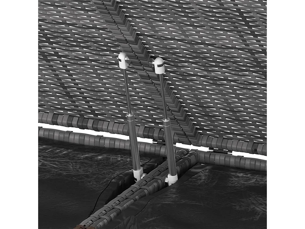 Boîte à coussins de jardin Résine tressée 291x100,5x104 cm Gris