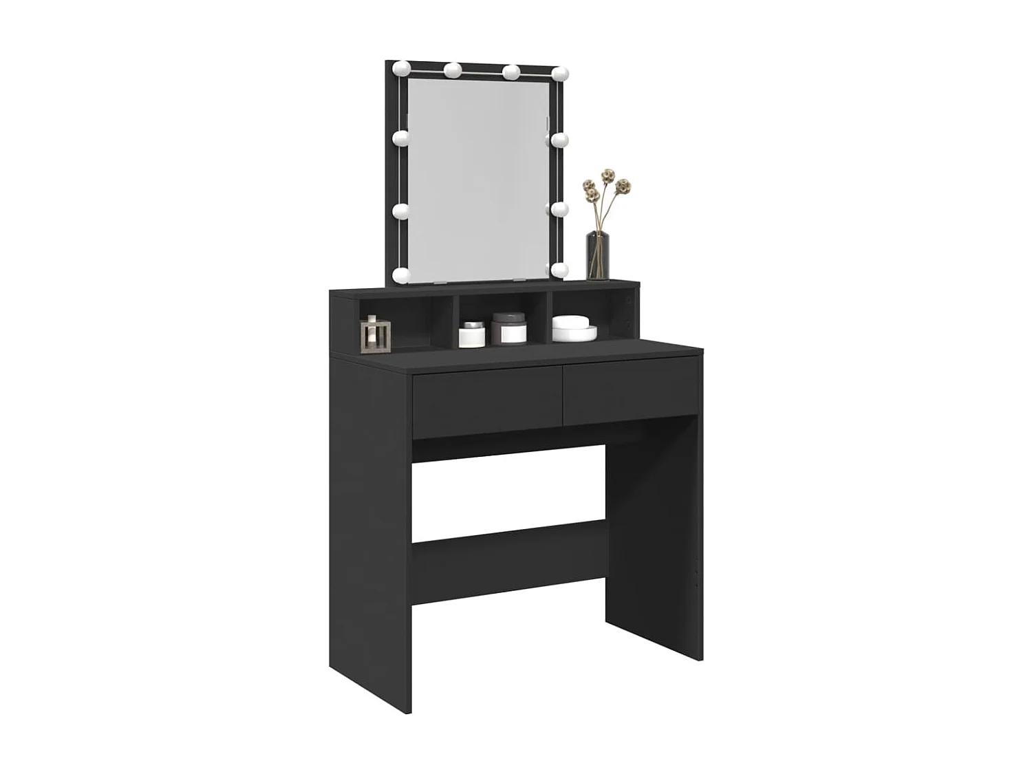 Tocador con LED negro 80x41x144,5 cm