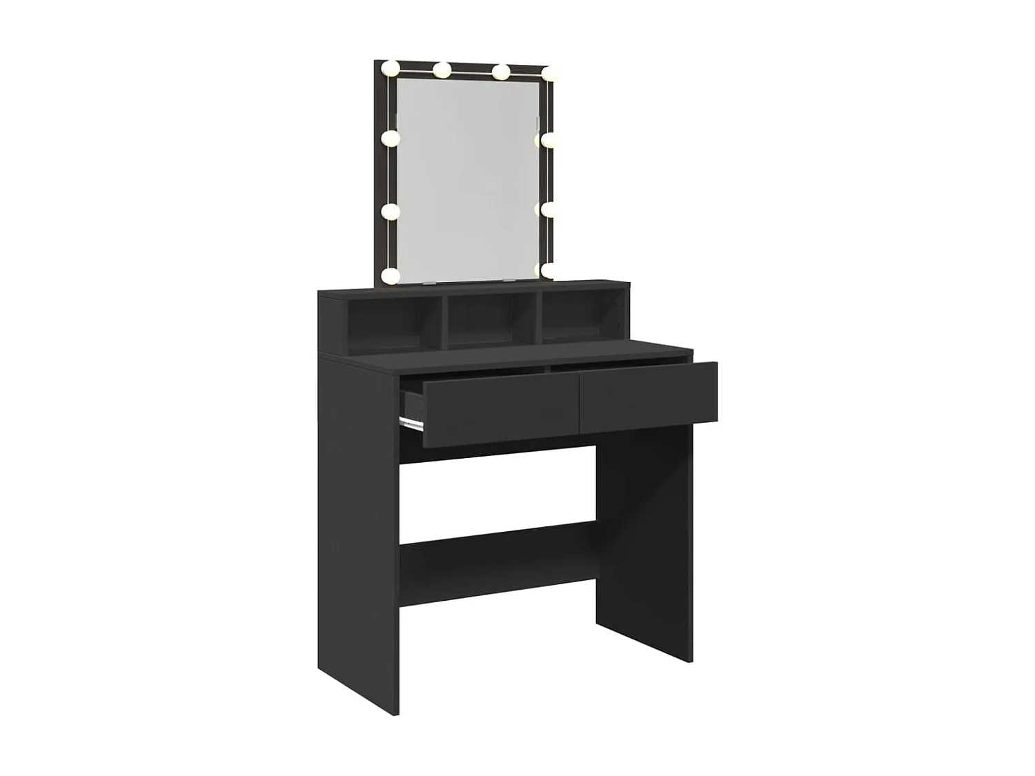 Tocador con LED negro 80x41x144,5 cm