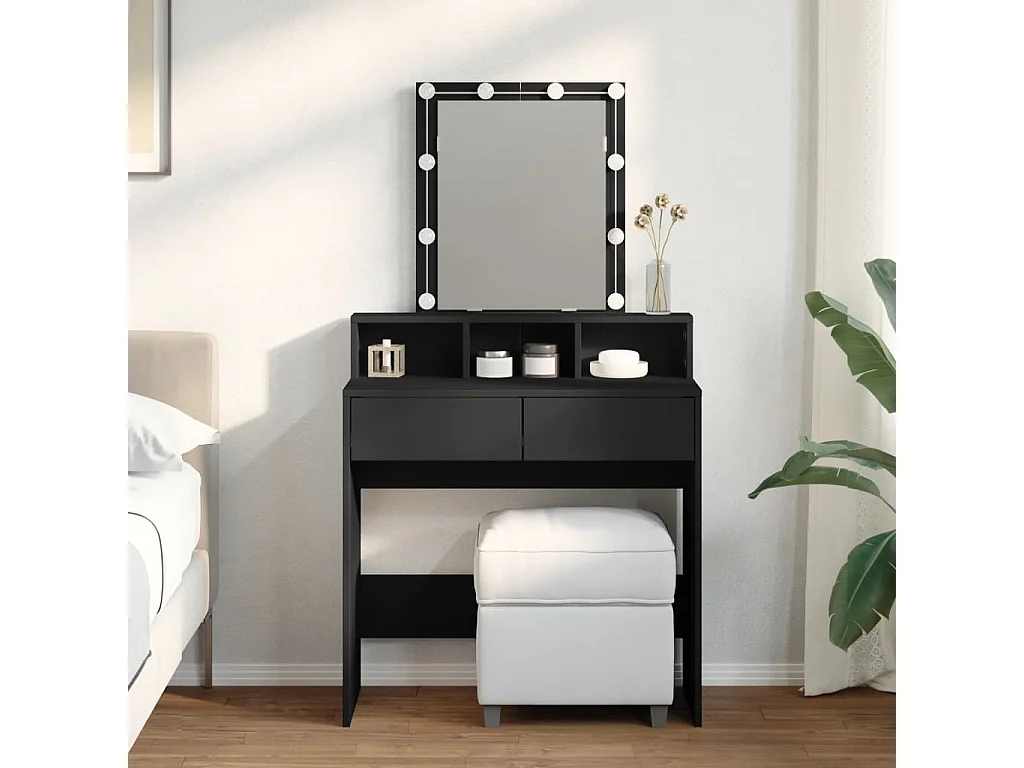 Kaptafel met LED zwart 80x41x144,5 cm