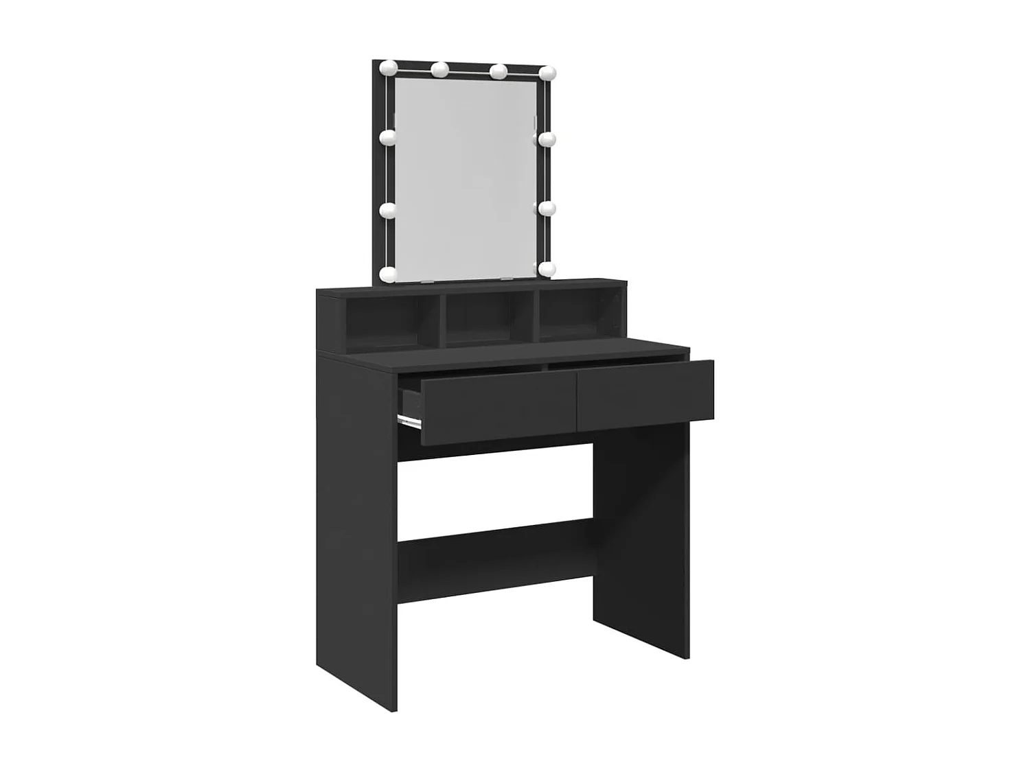 Kaptafel met LED zwart 80x41x144,5 cm