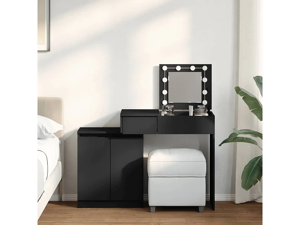 Toletta con LED nera 115x37x110,5 cm