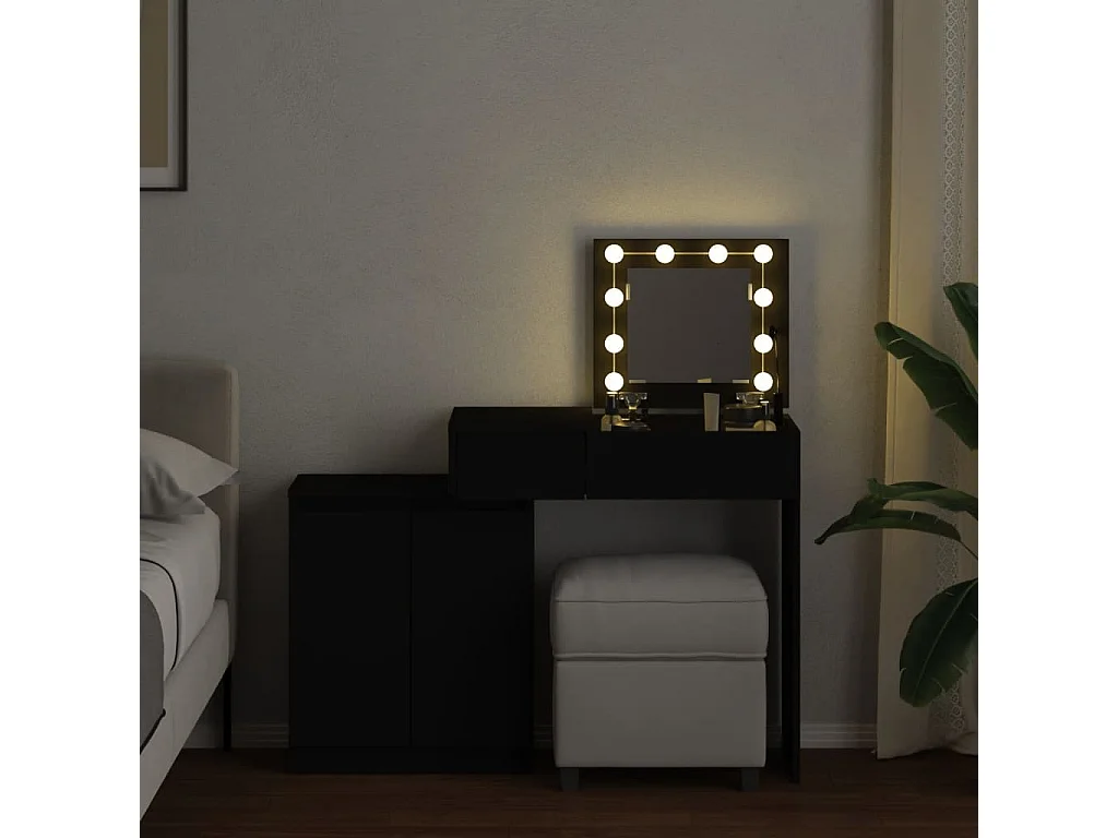 Toletta con LED nera 115x37x110,5 cm
