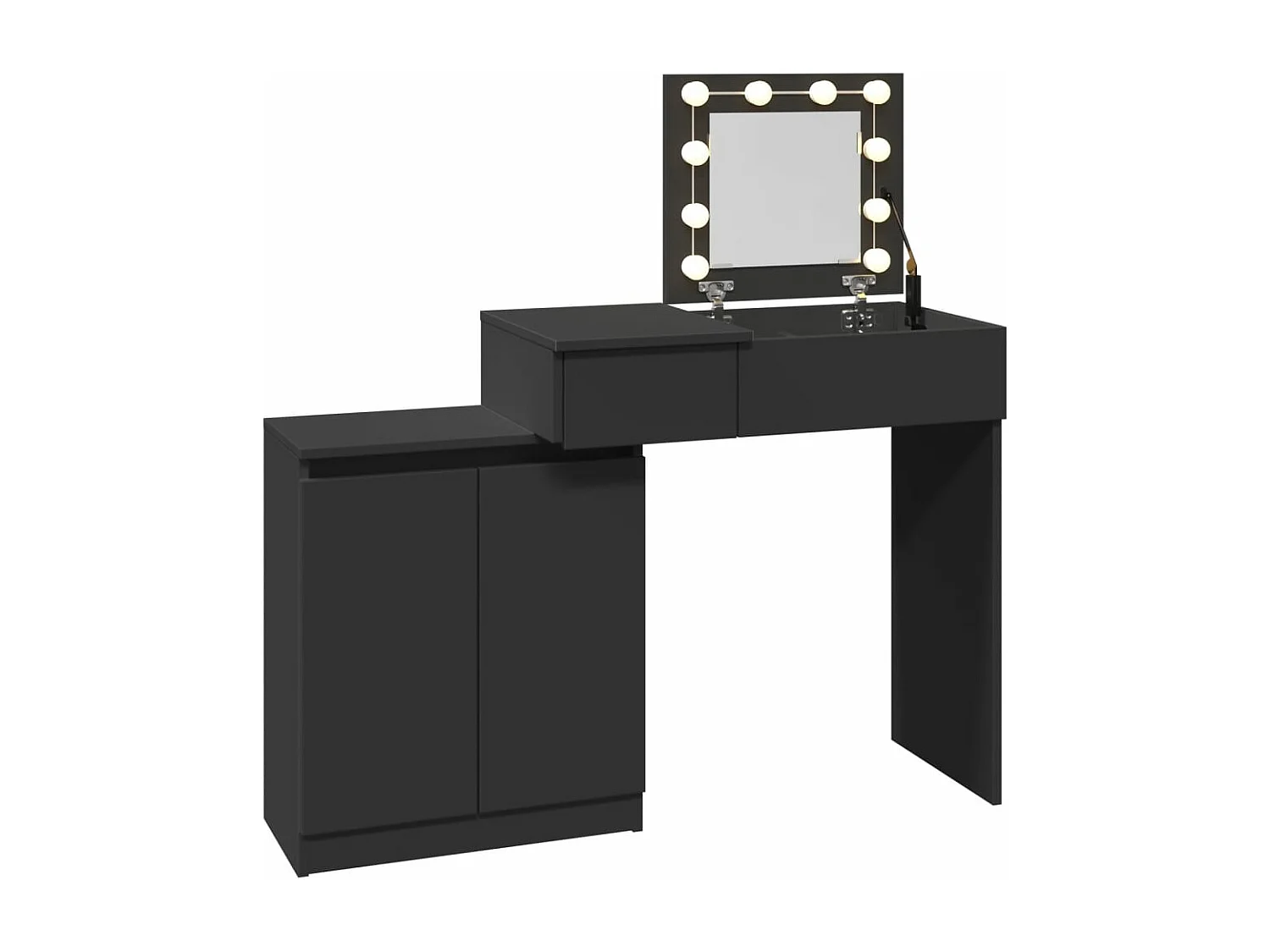 Toletta con LED nera 115x37x110,5 cm