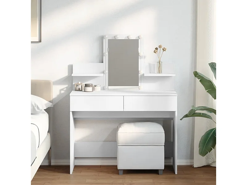 Coiffeuse avec LED blanc 100x40x130 cm