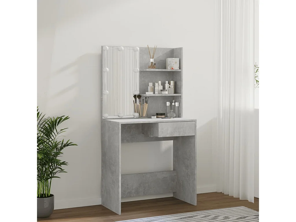 Toletta con LED Grigio cemento 74,5x40x141 cm