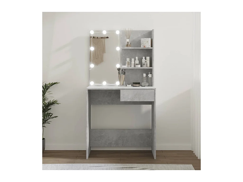 Toletta con LED Grigio cemento 74,5x40x141 cm