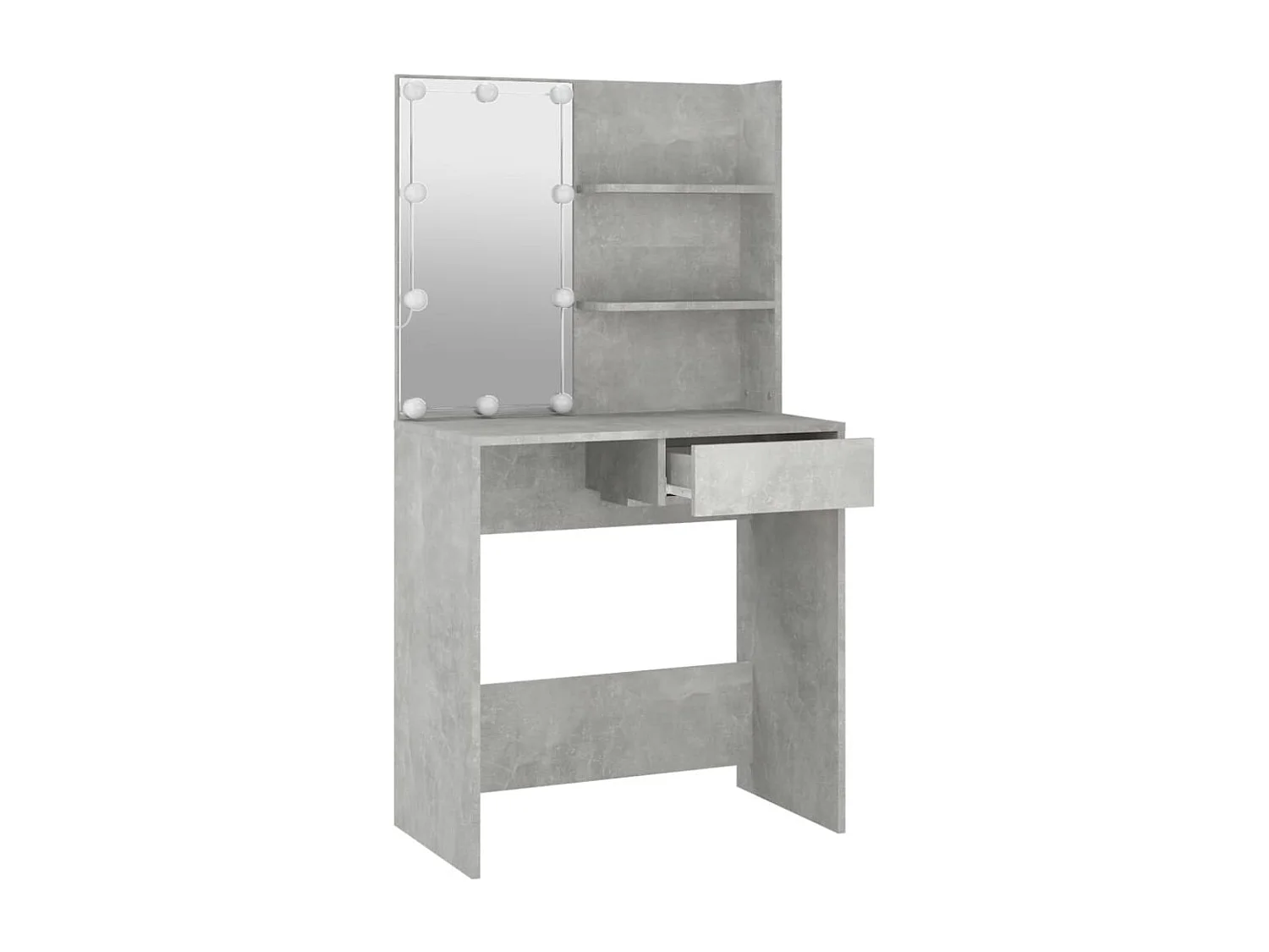 Toucador com LED cinza concreto 74,5x40x141 cm