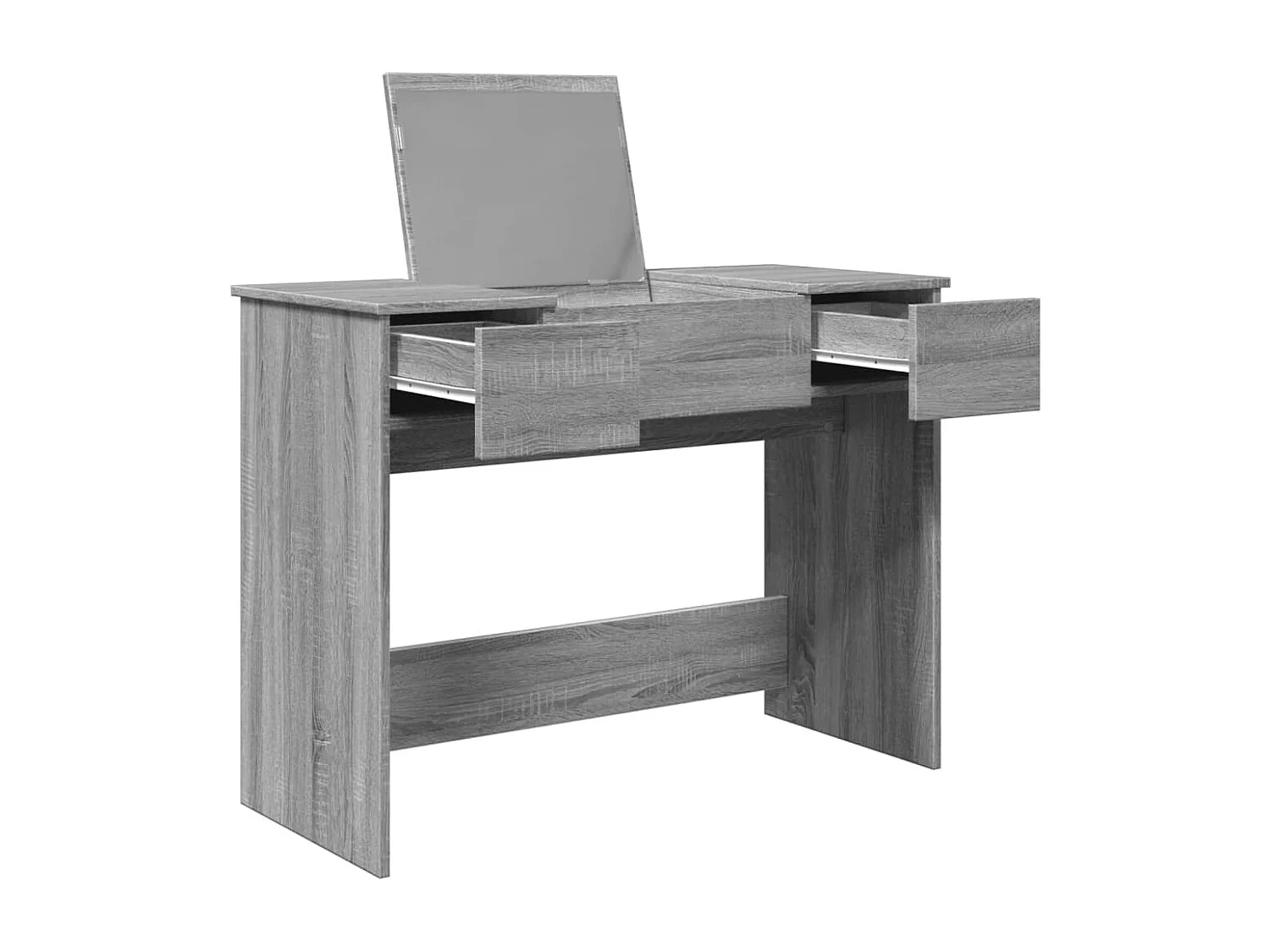 Toeletta con specchio sonoma grigio 100x45x76 cm