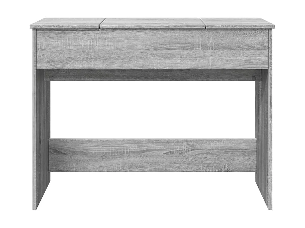 Toeletta con specchio sonoma grigio 100x45x76 cm