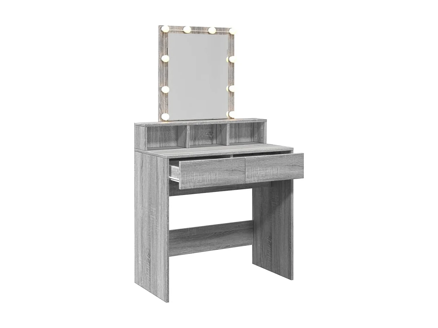 Tocador con LED sonoma gris 80x41x144,5 cm