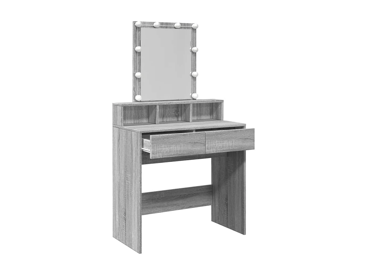 Tocador con LED sonoma gris 80x41x144,5 cm