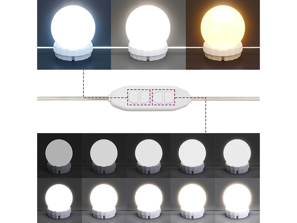 Tocador con LED sonoma gris 80x41x144,5 cm