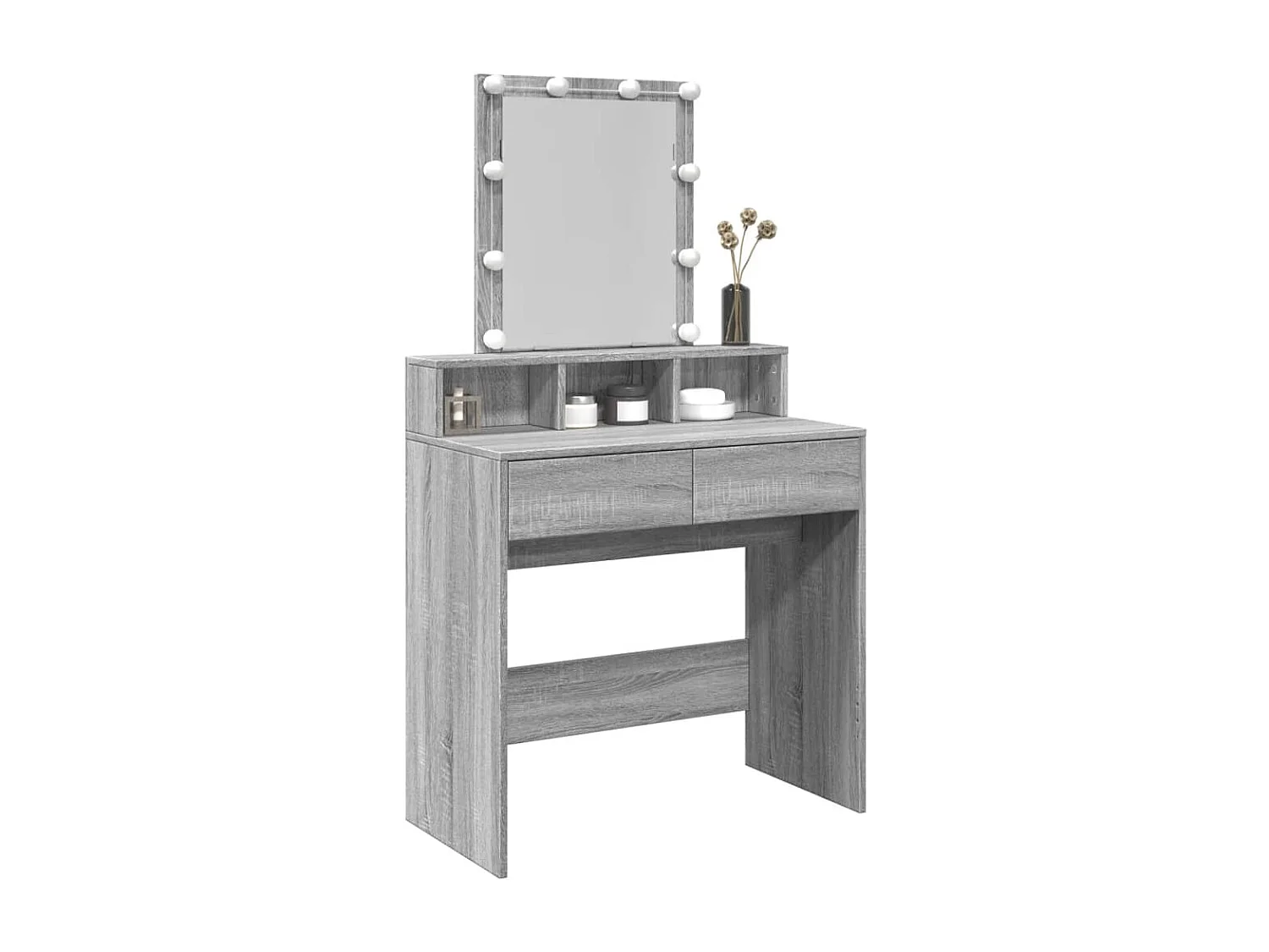 Toucador com LED sonoma cinza 80x41x144,5 cm