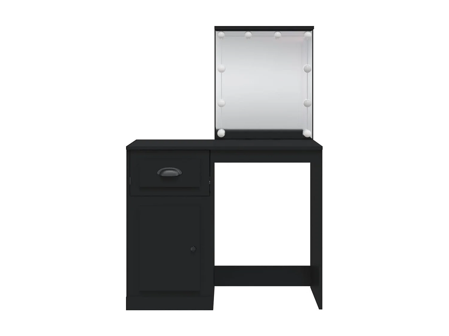 Tocador con luces LED negro 90x42x132,5cm