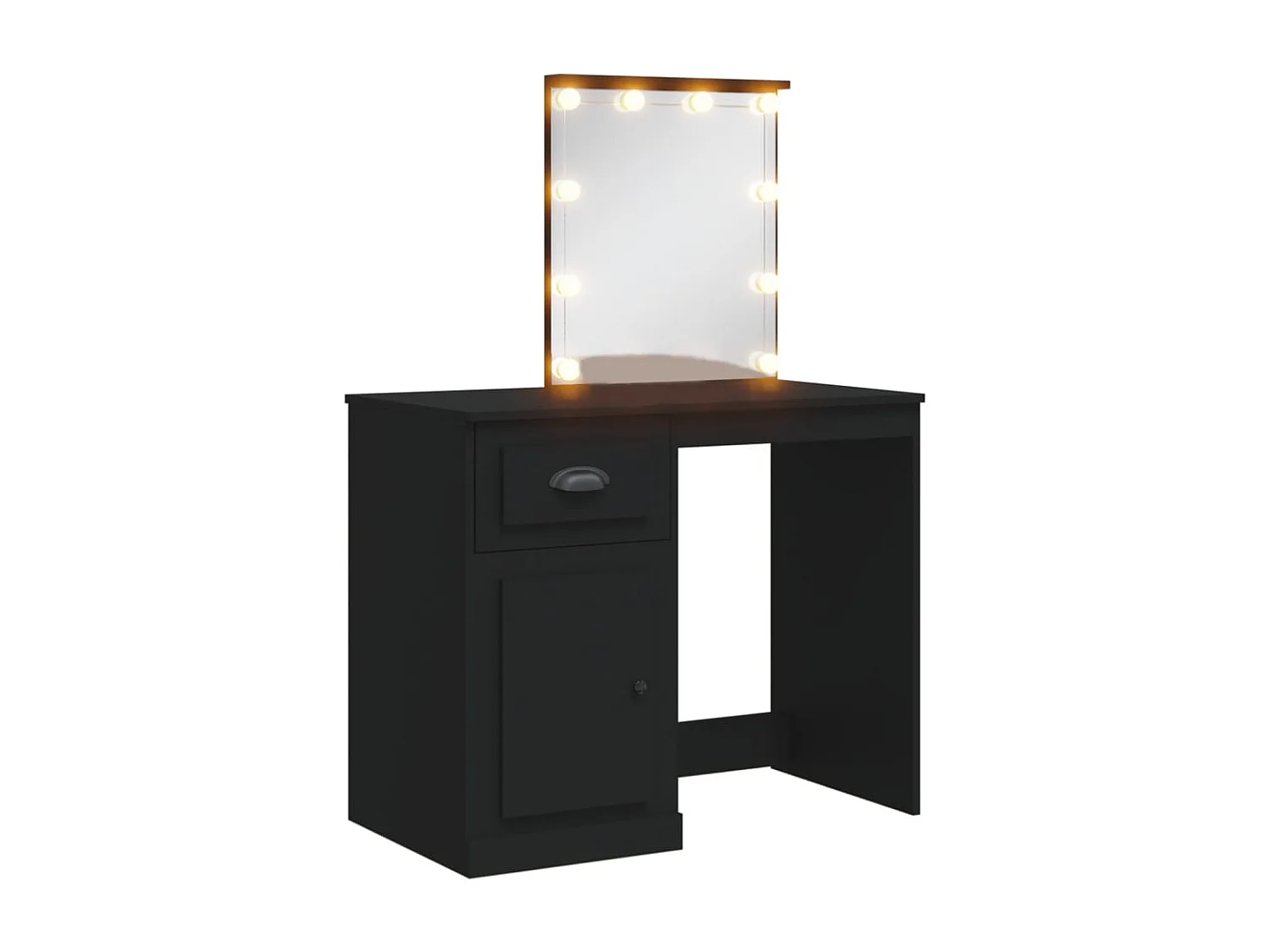 Kaptafel met LED-verlichting zwart 90x42x132,5cm
