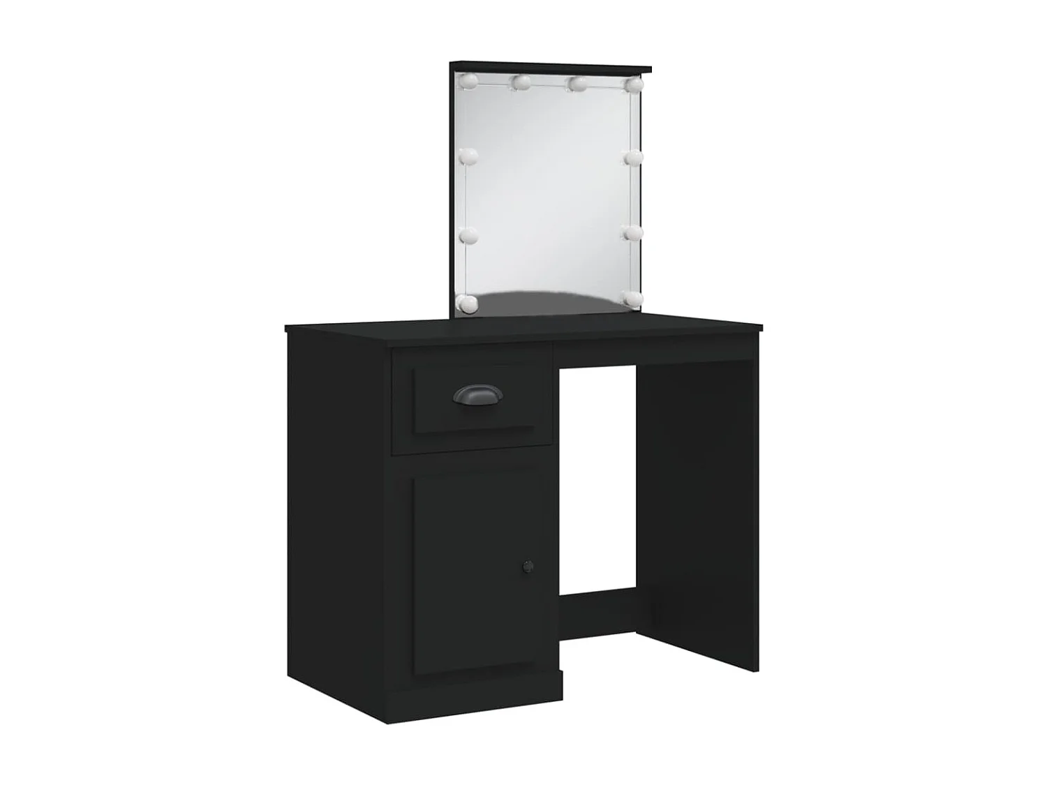 Kaptafel met LED-verlichting zwart 90x42x132,5cm