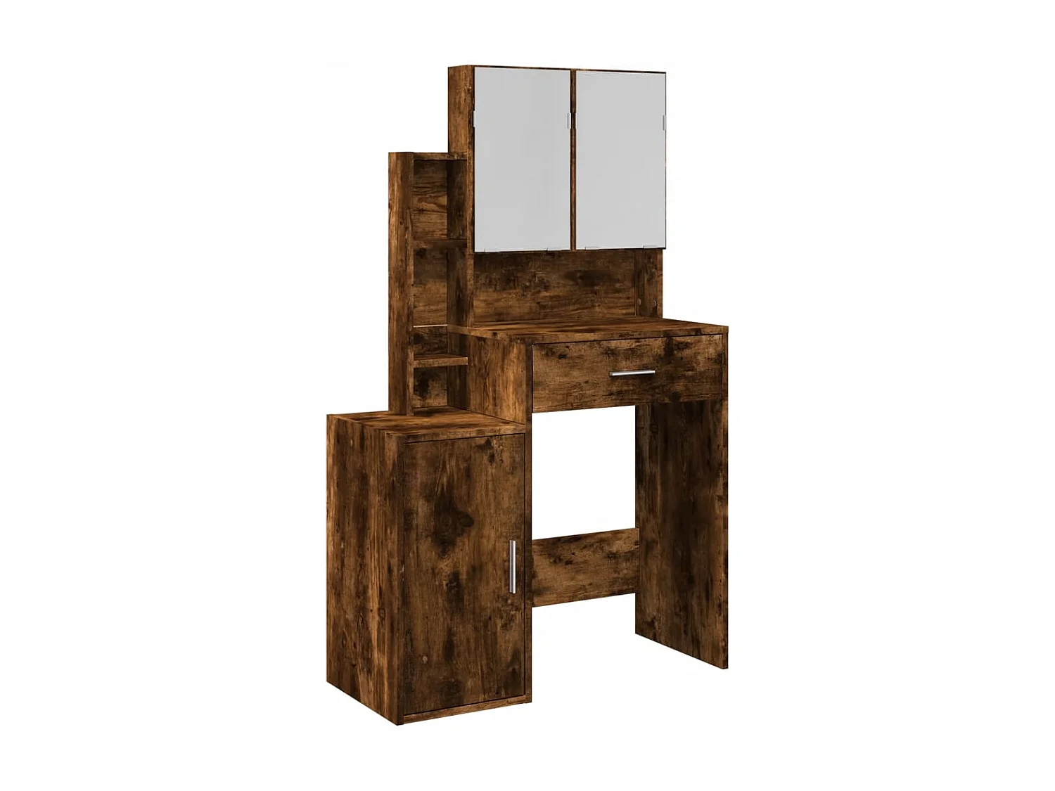 Coiffeuse avec armoire chêne fumé 80x35x132 cm