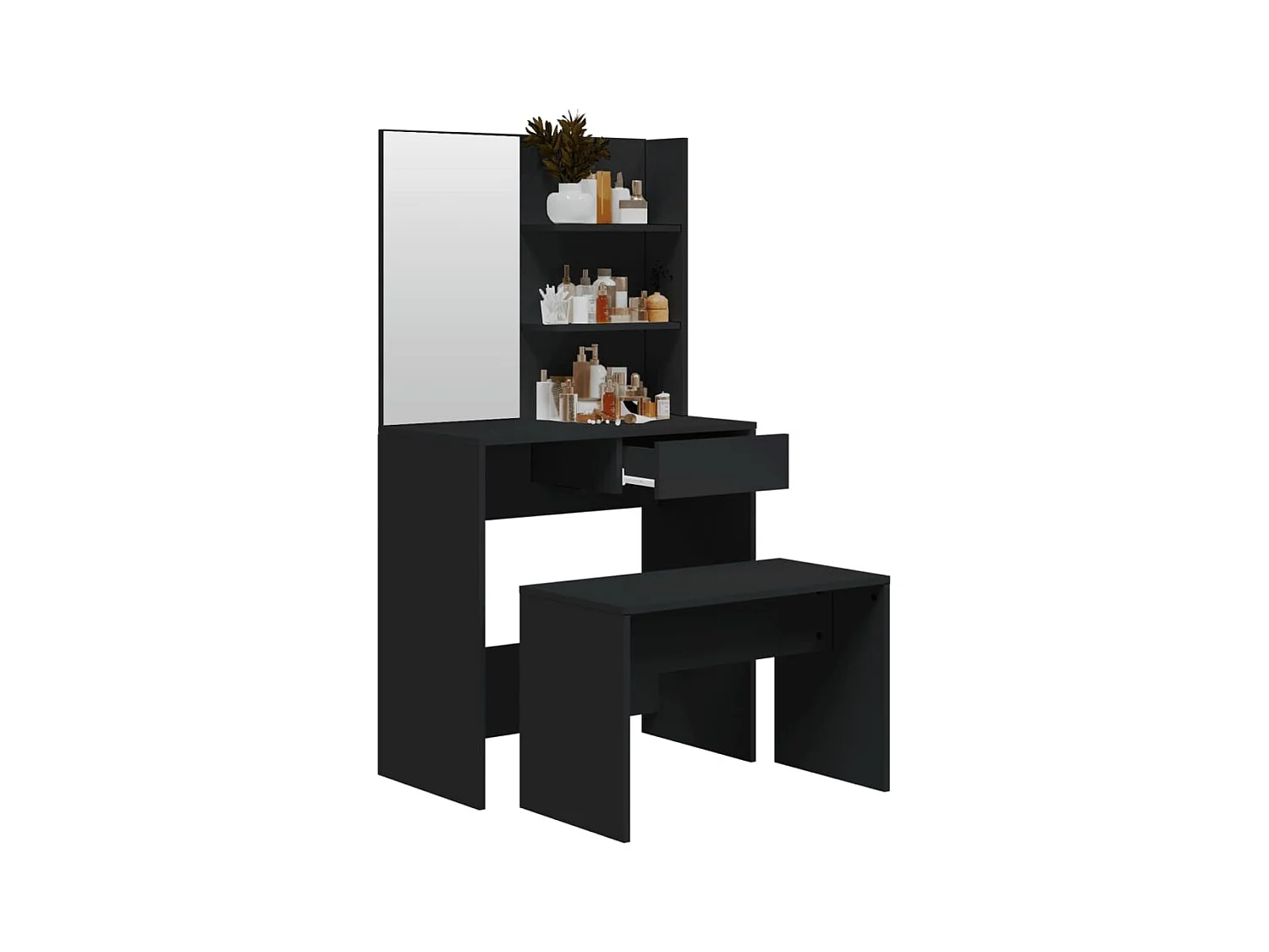 Ensemble de coiffeuse noir 74,5x40x141 cm